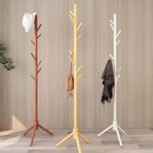 实木衣帽架落地家用室内立式 单杆挂衣服架子办公室客厅卧室挂包架