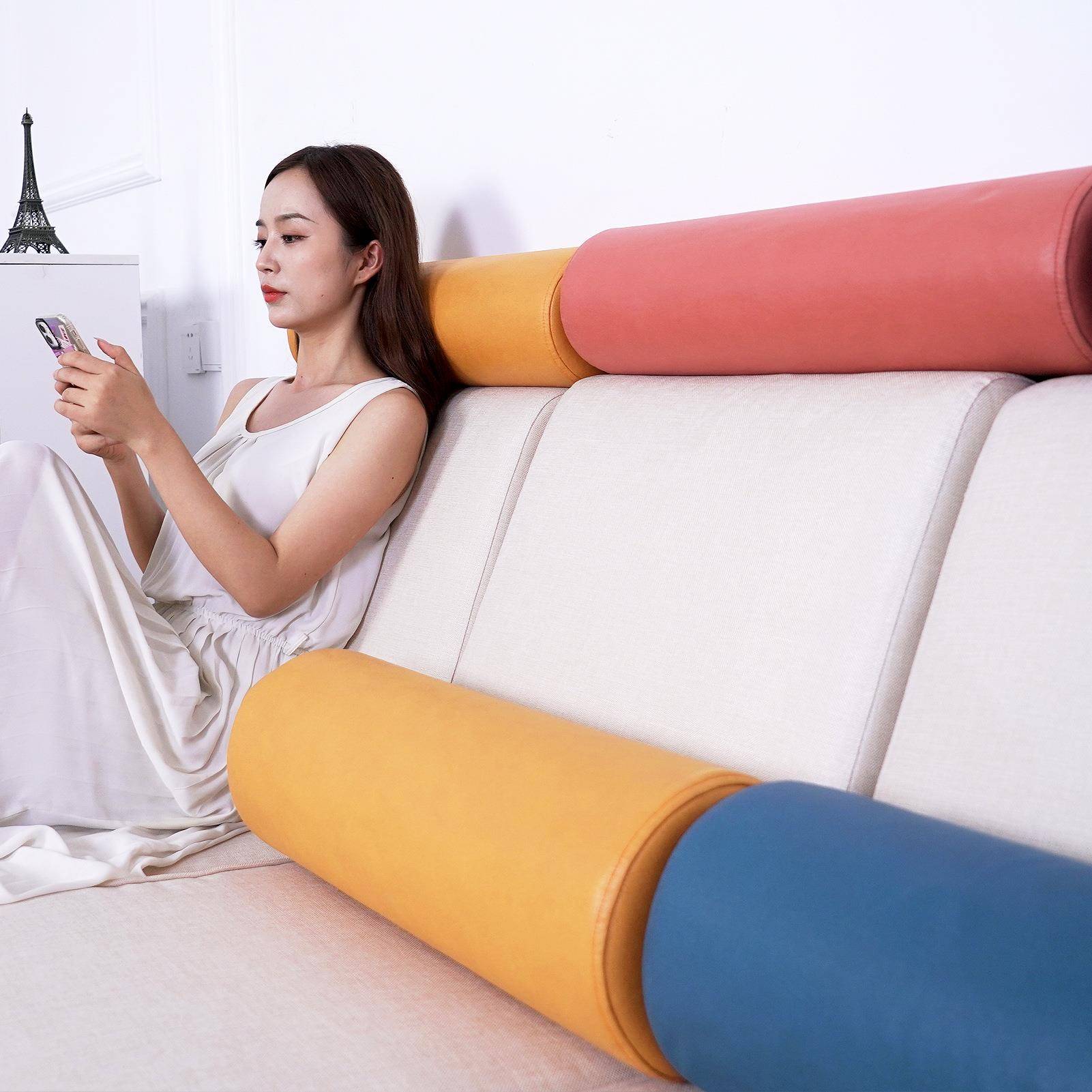 圆柱枕头抱枕长条圆柱形腰枕沙发头枕靠枕靠垫夹腿睡觉办公室腰靠