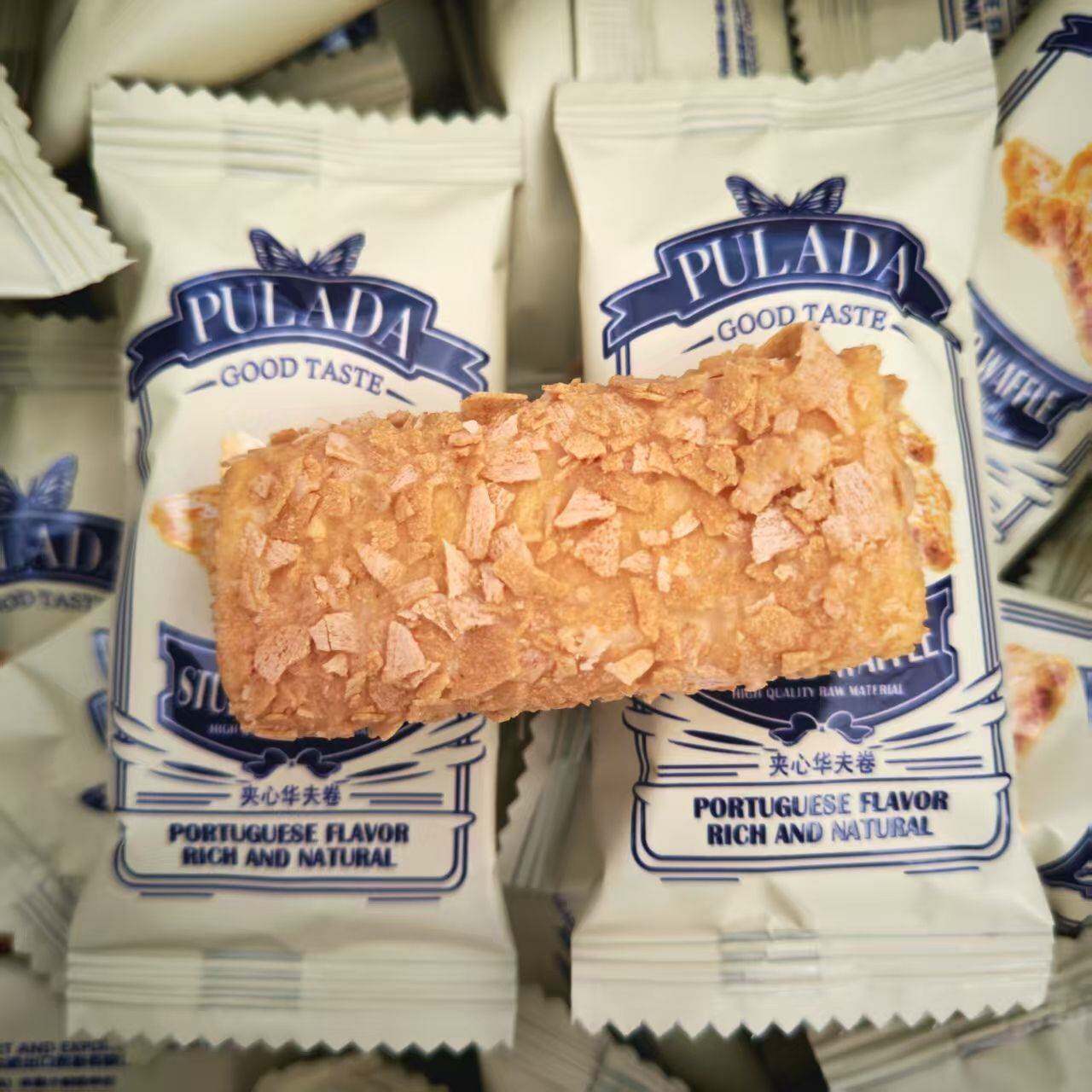 英国PULADA朴拉达巧克力夹心华夫卷燕麦片奶油蛋卷喜饼喜糖年货