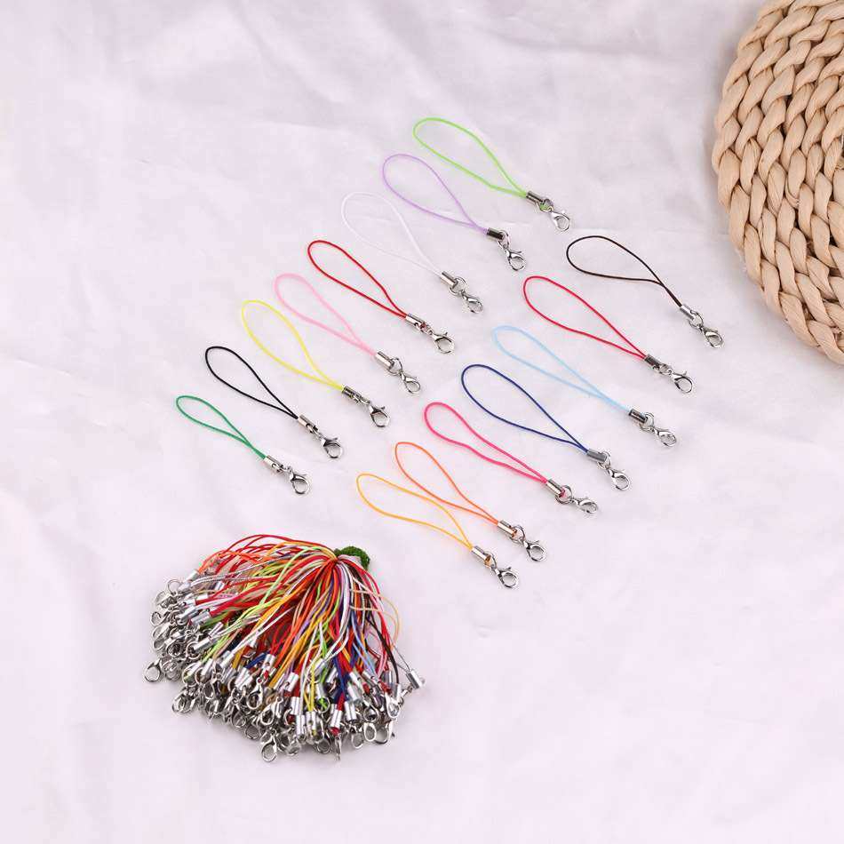 彩色龙虾扣手机挂绳diy饰品配件玩具吊绳挂件绳金属圈连接U盘挂链