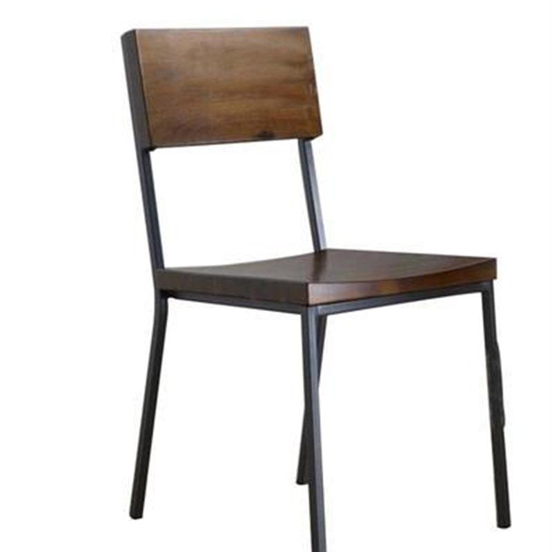 美式乡村复古餐厅饭店酒店铁艺餐椅简约家用实木餐桌椅靠背办公椅