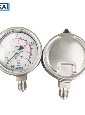 wika威卡波登管压力表232.50.063EN837-1 工业通用全不锈钢压力表