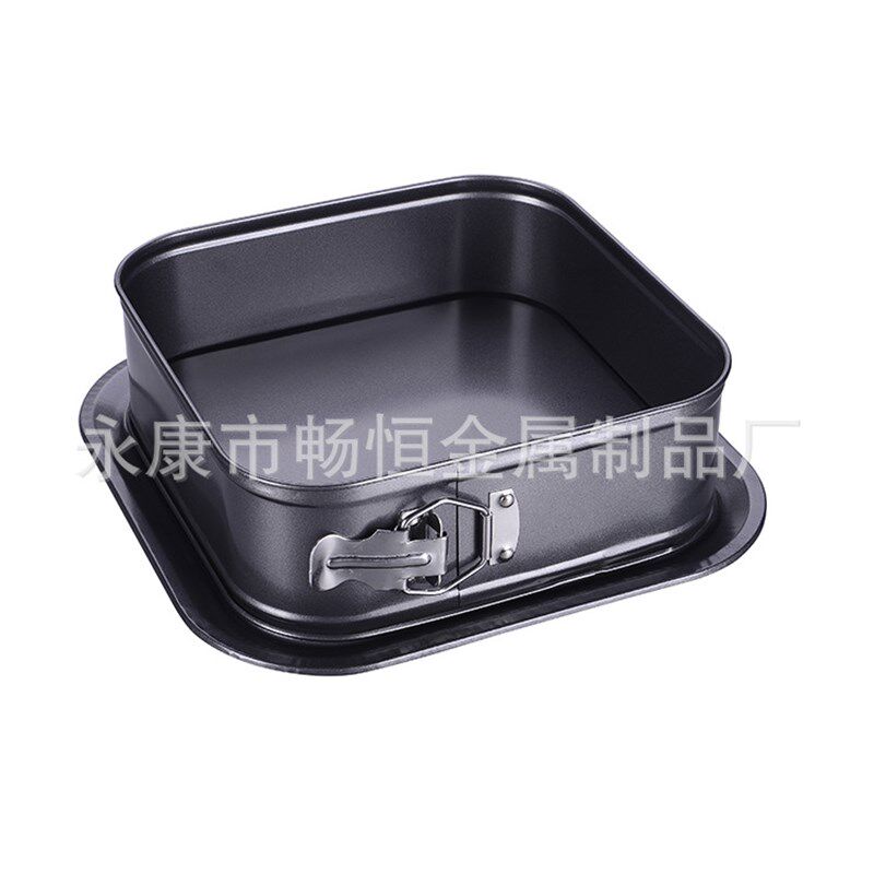 厂家直供烘焙工具家用方形烤盘碳钢活底锁扣蛋糕模蛋糕烘焙烤炉