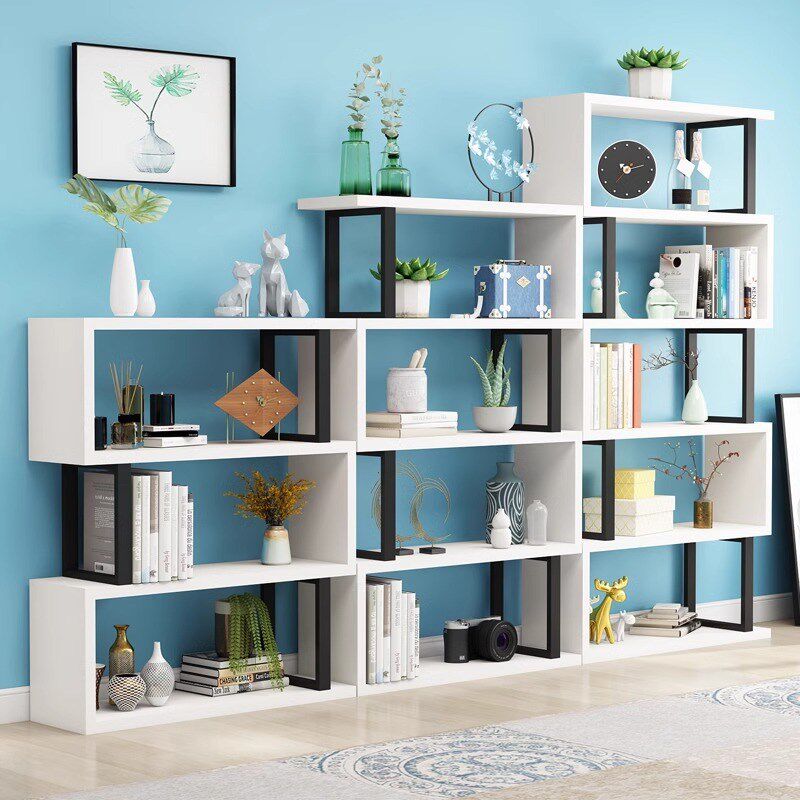 书架落地客厅隔断收纳展示架子现代简约儿童铁艺多层置物架厂家