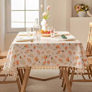 桌布免洗防油防水台布方桌茶几小圆桌客厅家用田园高级感加厚桌垫