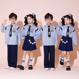 儿童演出服兔子警官套装小学生运动会服装六一学院风幼儿园表演服