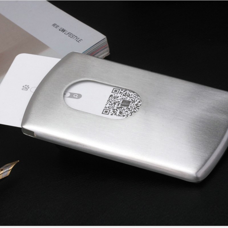 不锈钢金属名片夹 银色口袋名片盒随身装名片简约商务便携式收纳