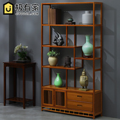 博古架实木新中式 茶架子置物架多宝阁展示架茶叶柜茶具收纳