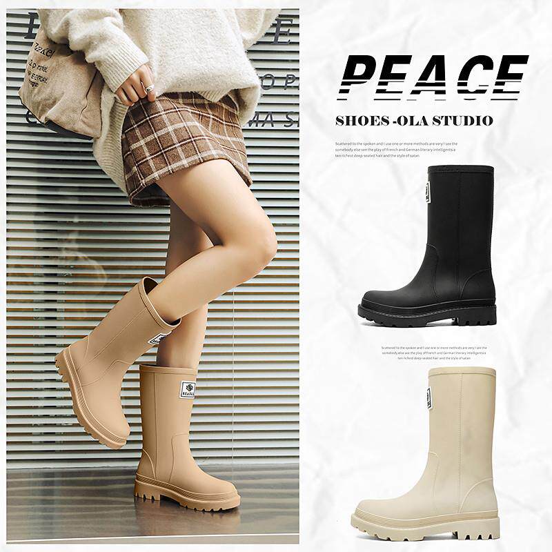 新品时尚外穿雨靴厚底厨房胶鞋春季雨鞋女款2026新款防水防滑女士