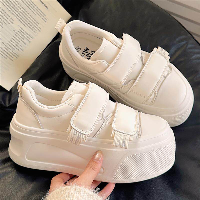 新品增高小白鞋女厚底女鞋小个子显高鞋子配阔腿裤的时尚百搭休闲