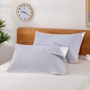 推荐纯棉老粗布加厚枕巾全棉一等品枕头巾单人防螨墨绿灰色成人枕