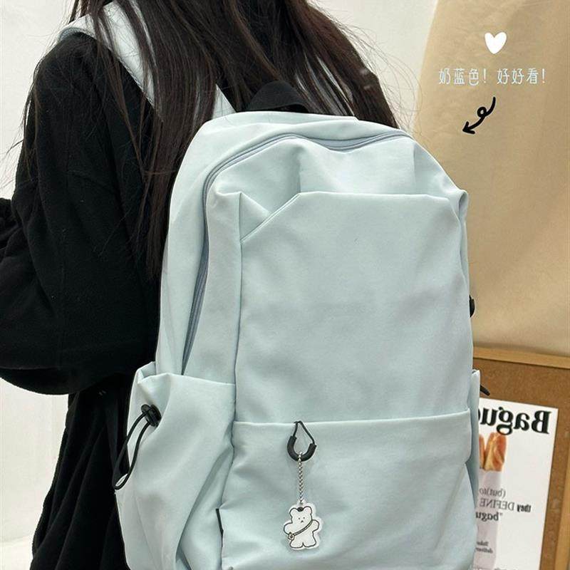 新品书包初中女生高颜值小众大容量日系韩版百搭简约高中生背包旅