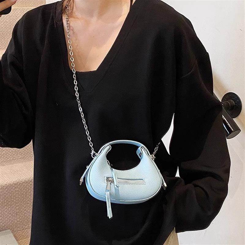 新品韩版迷你单肩包包女士2025夏季新款超火小仙女小月牙包通勤手