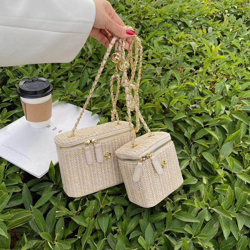 新品草编包女包2025超火时尚链条斜挎包迷你编织单肩水桶包藤编沙,箱包皮具/热销女包/男包,通用款女包,淘宝优惠券,粉丝福利购,淘宝优惠卷