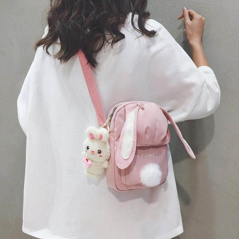 新品斜挎包女2025新款迷你帆布可爱兔子包包少女单肩包小女孩女童