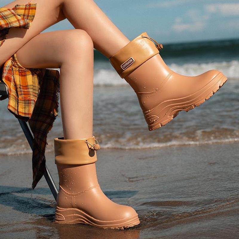 新品日系新款厚底女式雨靴2026时尚外穿雨鞋女款成人防水防滑水鞋