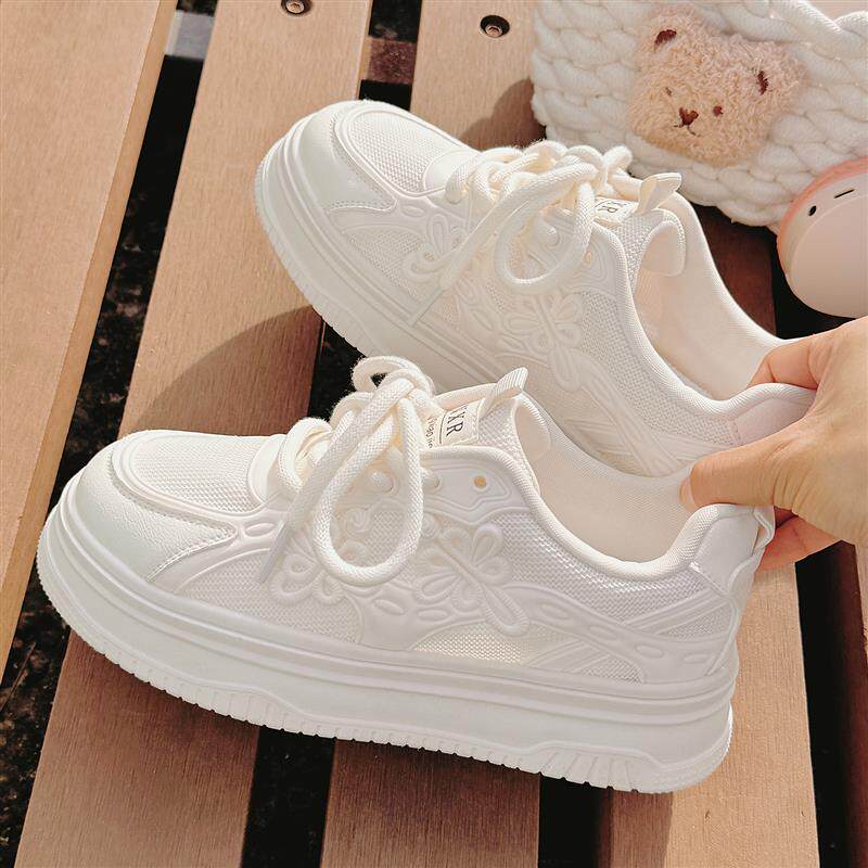 新品夏季透气女鞋网面小白鞋女韩系百搭配裙子鞋子休闲运动鞋厚底
