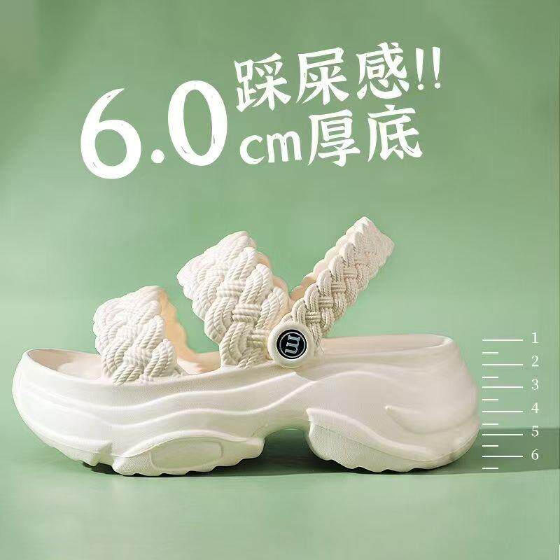 新品2026新款外穿洞洞鞋厚底拖鞋女夏外时尚夏季增高爆款两穿凉鞋