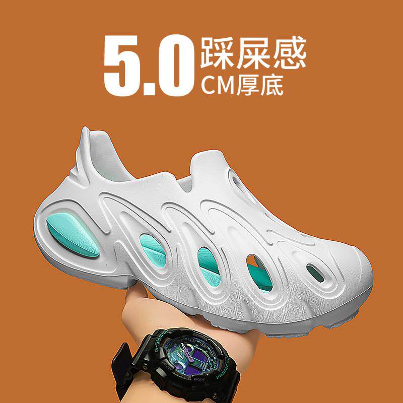 新品男防臭防滑耐磨户外拖鞋洞洞鞋男2026夏季外穿增高厚底防滑凉