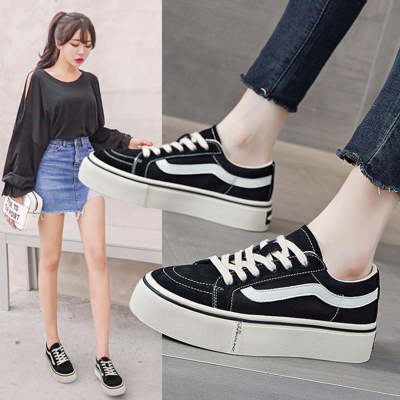 新品帆布鞋增高5cm4cm春秋