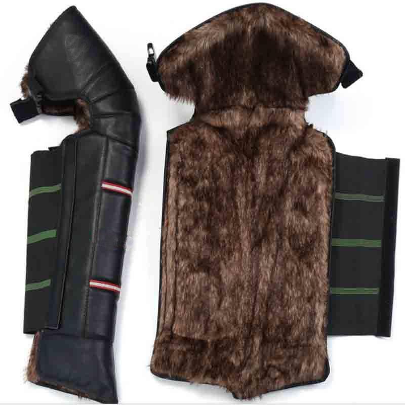 摩托车护膝加绒挡风保暖老