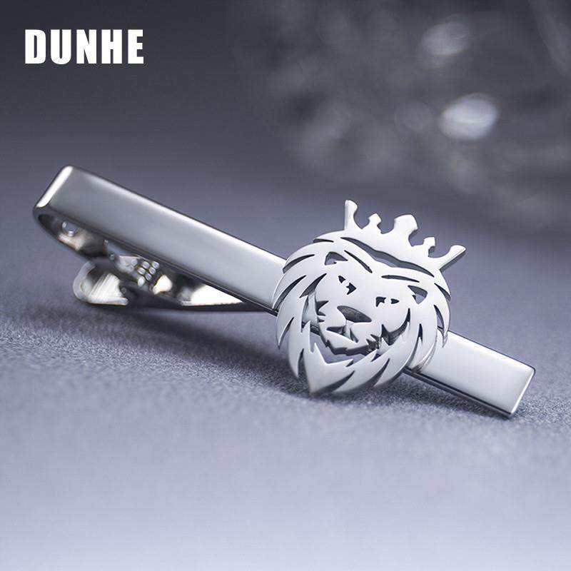 男士金色银色领带夹男士商务正装结婚精致狮子头别针领带固定扣潮