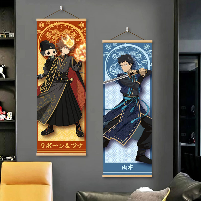 家庭教师周边挂画海报绸布卷轴动漫画沢田纲吉狱寺云雀六道骸库洛