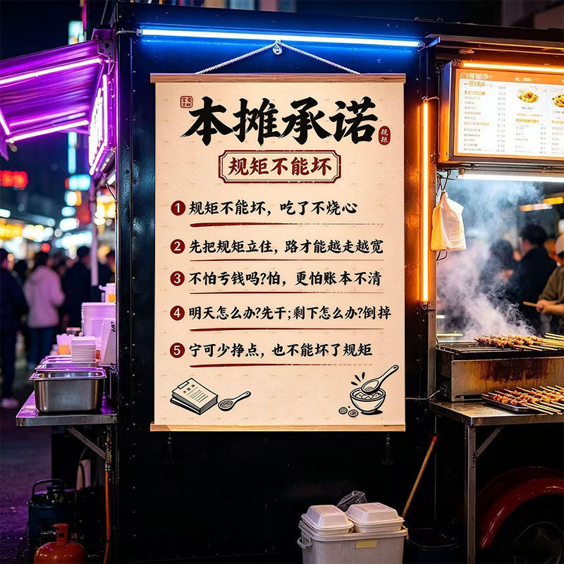 吃了不烧心红果短剧同款创意餐饮挂画小吃摊烧烤店墙面免打孔挂画