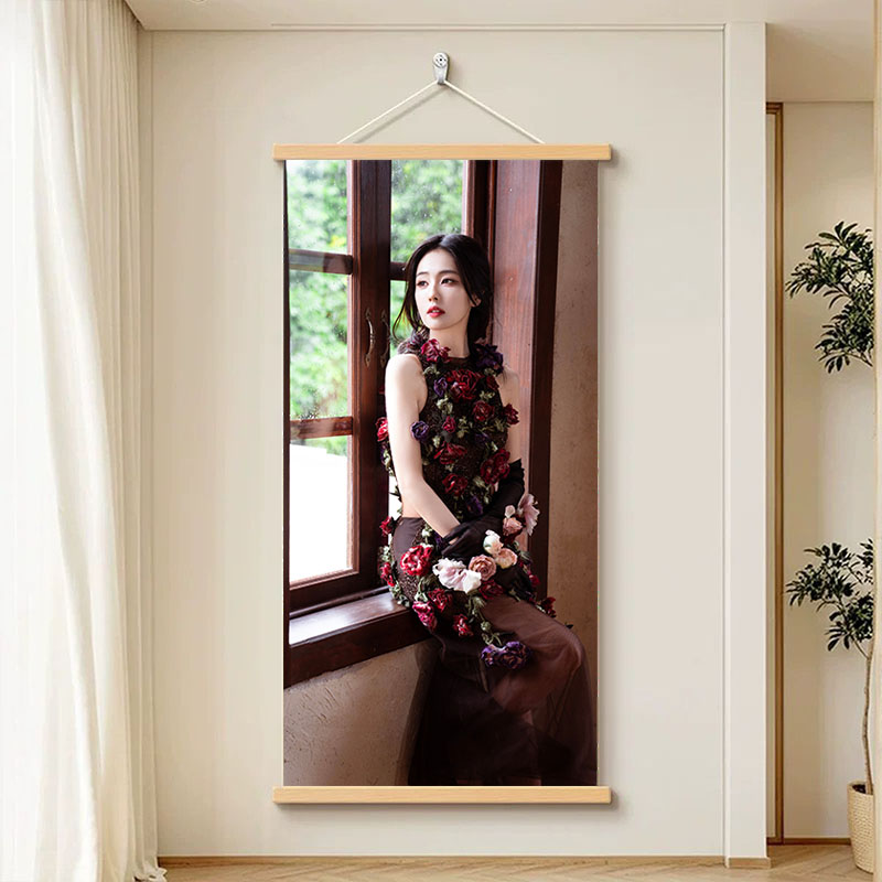 新款白鹿大海报挂画明星写真照片咖啡男女装店墙面打卡壁装饰画