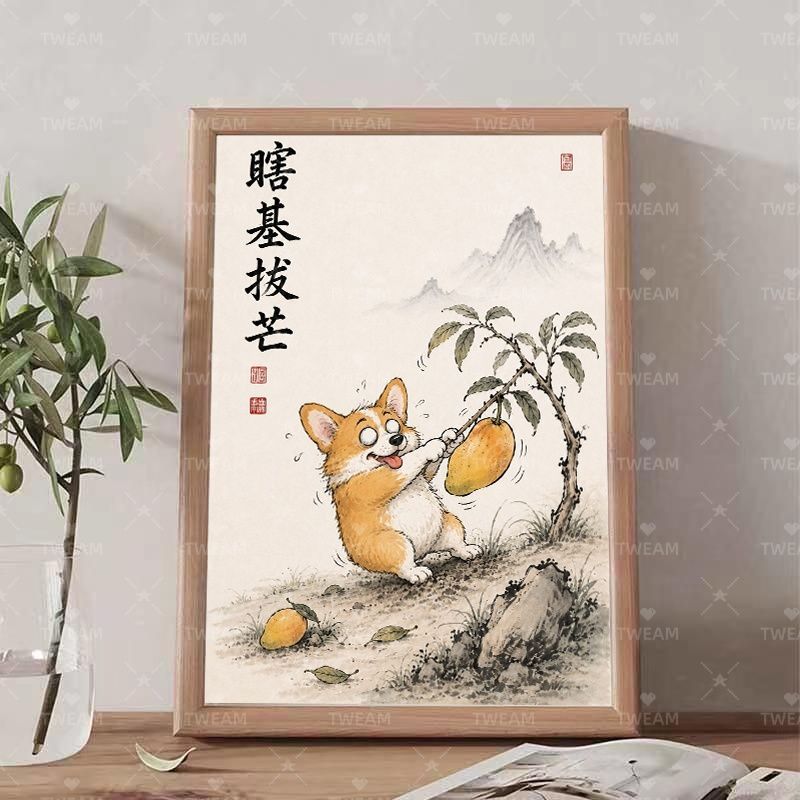 瞎基拔芒抽象工位摆台搞笑装饰画相框房间送朋友礼物桌面玄关摆件