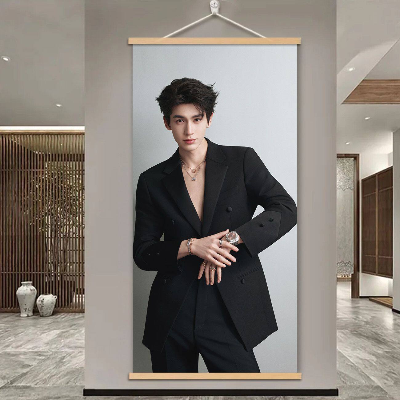 张凌赫挂画挂画装饰画明星照片拍照打卡时尚来图定制房间装饰