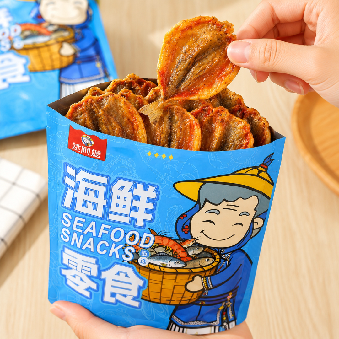 北海风味多味鱼开心炭烤鱼片黄花鱼干网红即食嘴馋零食非香辣蜜汁