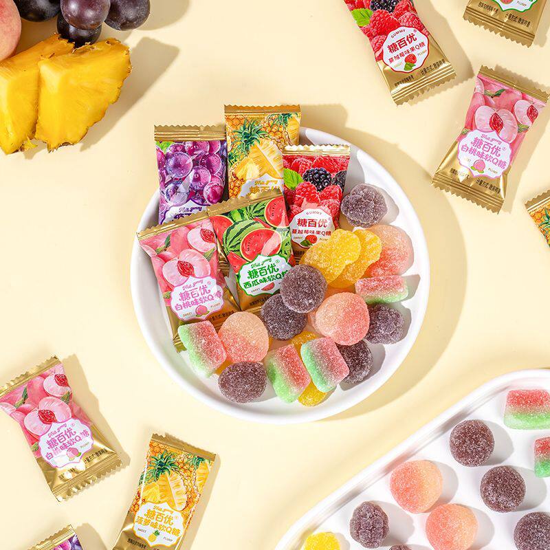 果Q软糖橡皮糖儿童水果味糖喜糖年货散装称重糖果西瓜葡萄菠萝味
