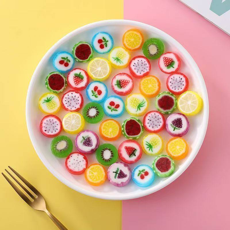网红手工切片糖水果味糖儿童糖果学生高颜值创意网红糖果硬糖