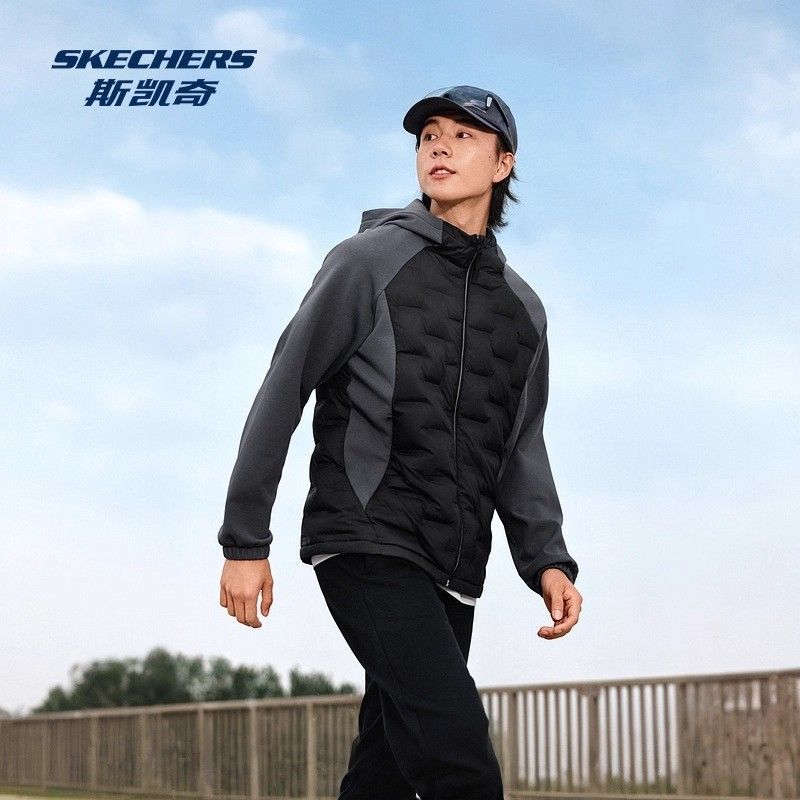 斯凯奇男士秋冬新款运动羽绒外套