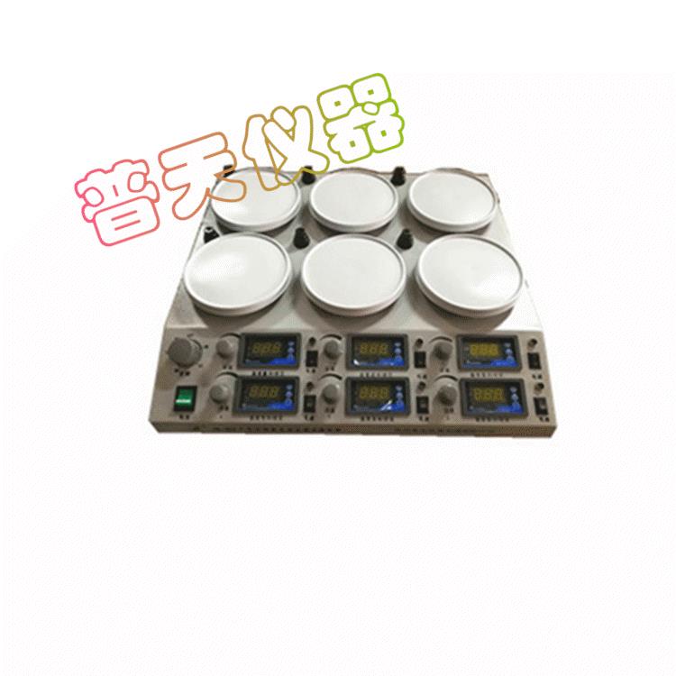 现货JB-409A双排搅拌器六联式喷瓷加热盘潜水式恒温磁力搅拌器