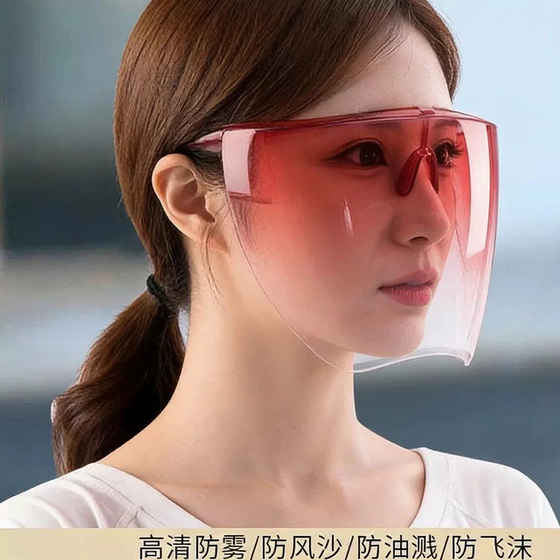 透明全脸防雾防风防尘面罩