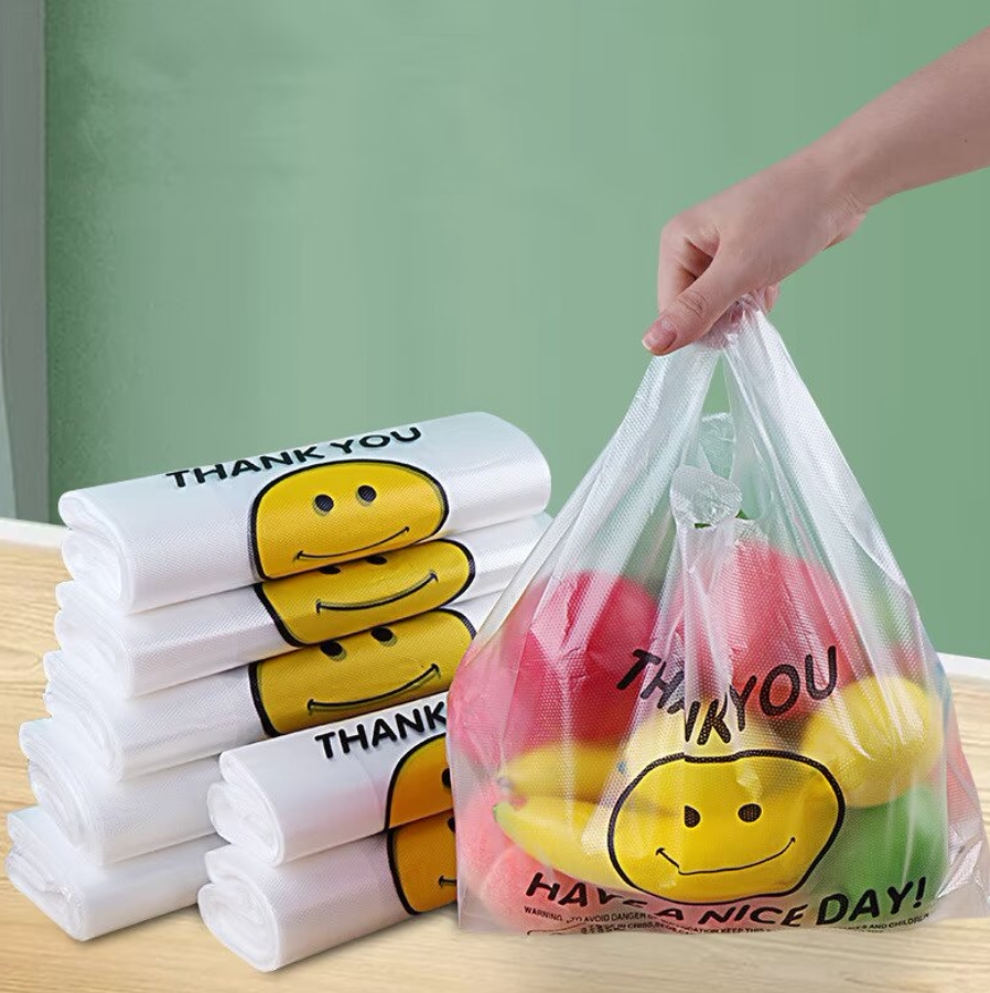 笑脸加厚透明大号背心塑料袋