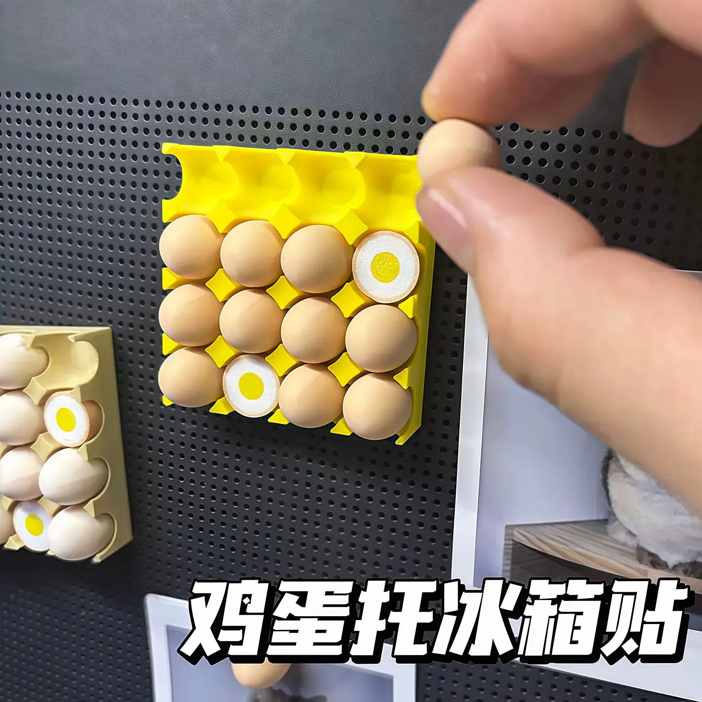 磁吸鸡蛋冰箱贴拍立得可写便签