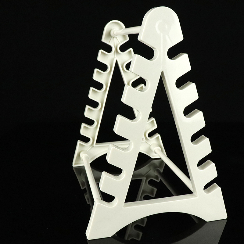 实验室白色塑料梯形移液管架PP刻度吸管架12位组合双面滴定管架子