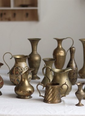 花器B西洋旧物古董美食静物摄影家居装饰黄铜摆件【二店道具铺】