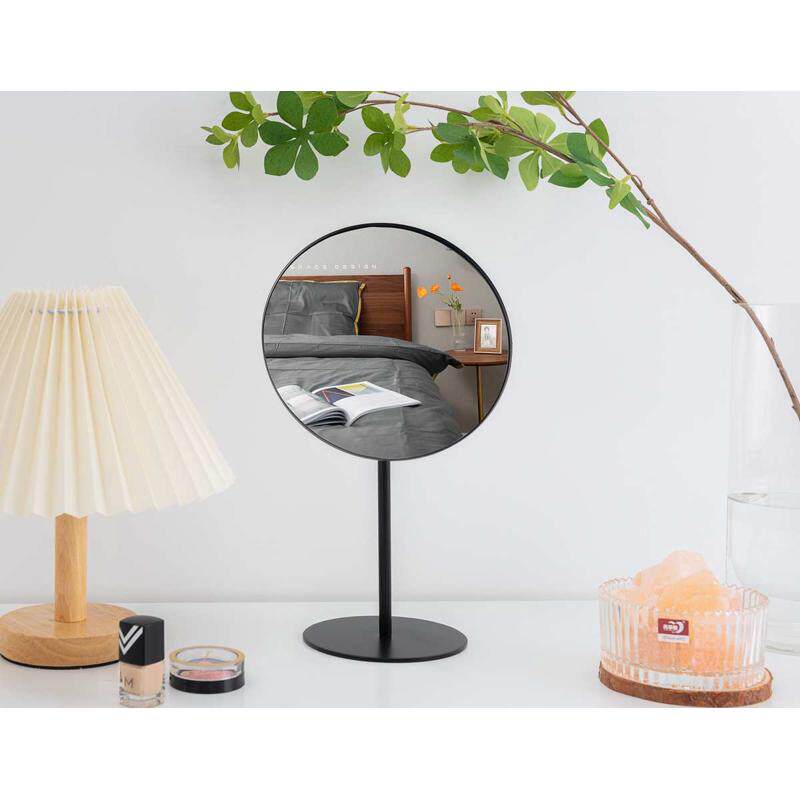 铁艺新款创意现代简约ins风台式化妆镜高清桌面公主网红梳妆镜