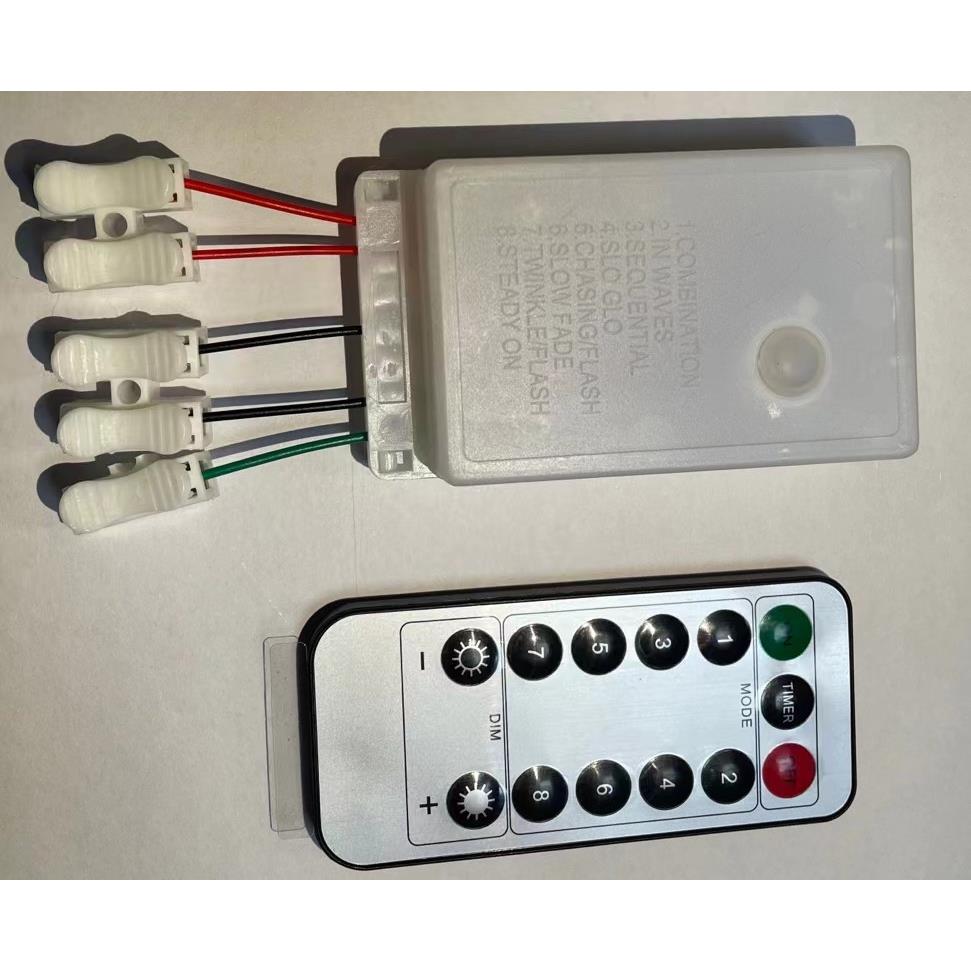 LED220V灯串红外无线遥控二四路八功能控制器定时 模式 亮度 开关