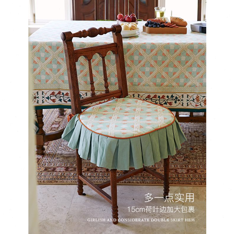甄选39N【孤品4折】维多利亚椅垫英式中古复古荷叶边透气餐椅坐垫图片