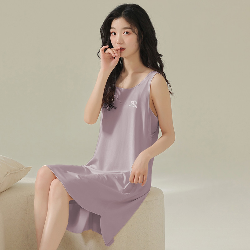 吊带睡裙女士夏季莫代尔无袖背心睡衣裙子性感薄款家居服
