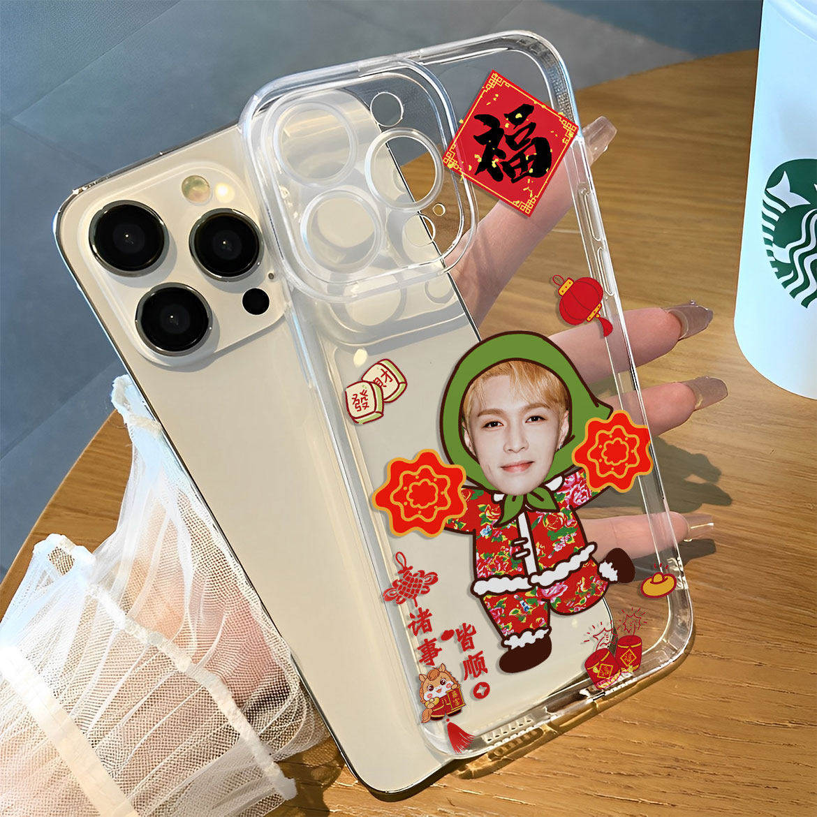 花棉袄张艺兴一加13T苹果16软华为NOVA14适用15PLUS小众小米17ULTRA透明iPhone12手机壳华为MATE80PROMAX创意