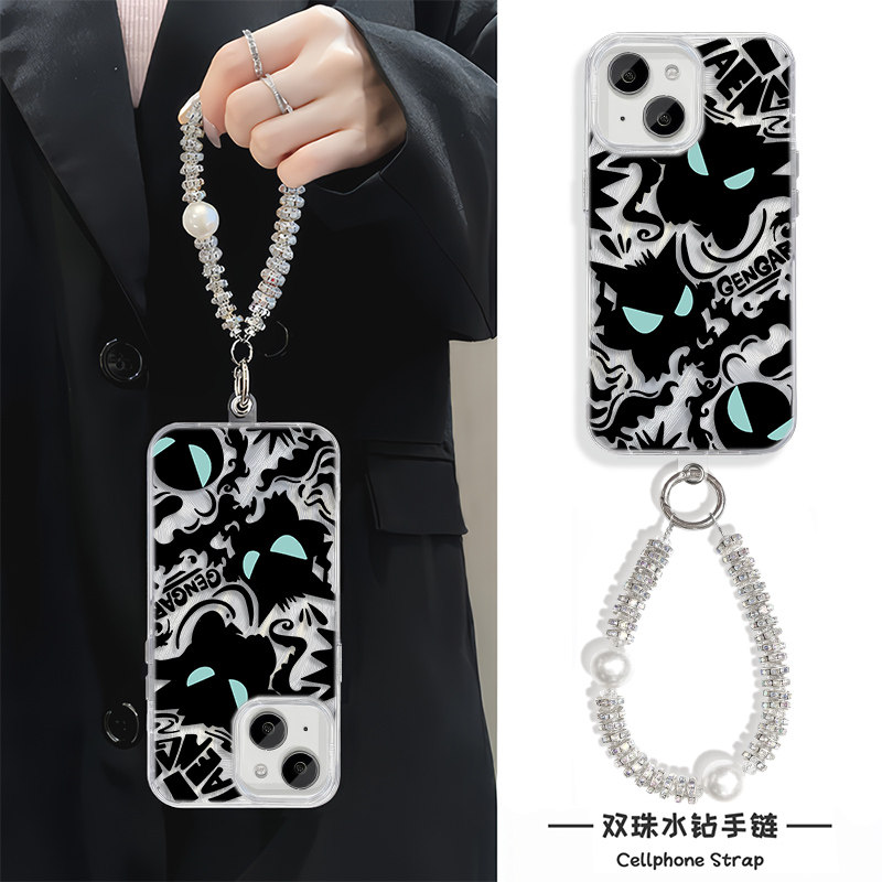 iPhone15羽纱红米TURBO4个性荣耀X70I苹果14plus手机壳带挂绳13适用16pro硬12小米17ProMax新款潮酷耿x200s