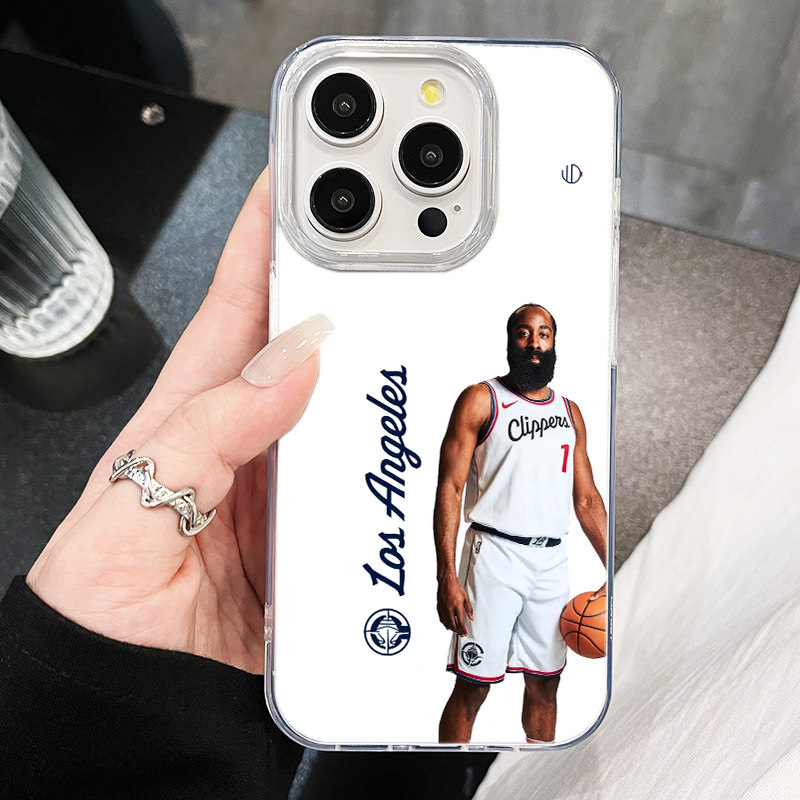 苹果17篮球快船NBA哈登16ProMax羽纱高级感note15手机壳带挂绳硬14PLUS潮酷VIVOX200S适用iPhone12创意Nova13