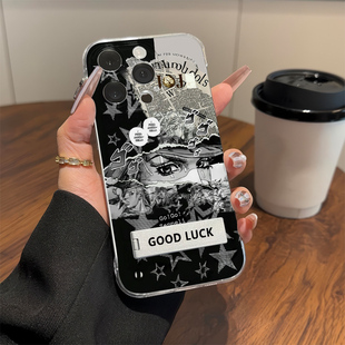 荣耀400PRO透明iPhone15适用12超薄潮酷JOJO铁球杰洛红米TURBO4手机壳带支架14硬13高级感苹果16promax无边框