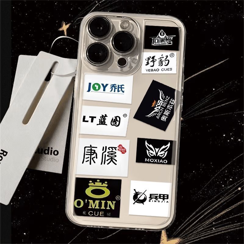 iPhone15创意OPPORENO16透明苹果13ProMax个性软17适用14PLUS手机壳红米TURBO5潮酷台球标签ins风华为PURA90